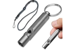1 Styck Titan Nödvisselpipa,120dB Högfrekvent Enkelrörsdesign Nödvisselpipa, TC4 Titanium, för Friluftsliv, Vardagsbäring, Va