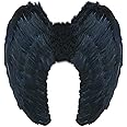 Yummy Bee Angel Fairy Wings Costume Fancy Dress Large 60 x 40 Black White Red Deluxe Real Feathers (Black)