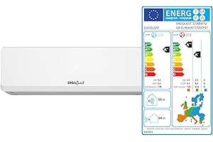 Climatizzatore Digiquest Inverter serie V4 | CLIMA00057 12000 BTU| R-32 | Wi-Fi | Classe A++/A+ | I FEEL | Timer | Funzione TURBO | Flusso d'aria 3D | Auto Restart | Modalità Notte | SEER 6,1|SCOP 5,1