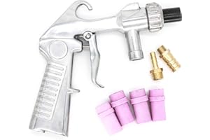 F SEASON Pistola de chorro de arena Air Sand Blaster Siphon Feed Boquilla con 4 puntas de cerámica