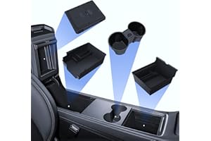 LANTU Accessories 4 Pcs Model Y 2021-2024 und Tesla Model 3 2021-2023 Centre Console Organiser, Armrest Storage Box, Armrest Hidden Storage Box and Centre Console Drink Holder, Tesla Accessories