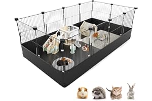 AYSTKNIET Enclos pour cochons d'Inde avec Doublure de Sol imperméable pour Hamsters, Lapins, Tortues, hérissons, Chiots, Chatons et Petits Animaux 122 cm x 60 cm x 40 cm