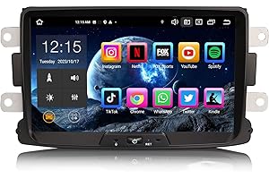 Erisin 8 Zoll 8-Kern 4GB RAM + 64GB ROM Android 12 Autoradio Bluetooth mit GPS Navi für Renault Dacia Duster Logan Sandero Dokker Lodgy Wireless Carplay Android Auto WiFi DAB+ USB RDS OBD2 DVB-T2