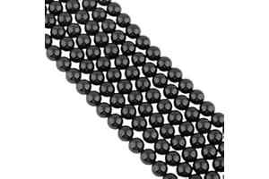 mookaitedecor Agate Noir Perles Pierre Naturelles 8mm, Rondes Perles en Vrac Pierres pour Fabrication de Bijoux Guérison DIY Bricolage