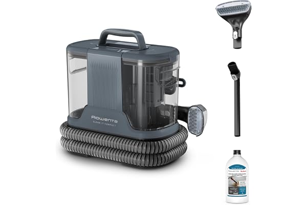 Rowenta, Clean It Compact, Shampouineuse, Détacheur, Nettoyeur Portable, Tapis, Intérieur de Voiture, Canapés, Design Compact, Puissant 400W, IN3011F0, Grise