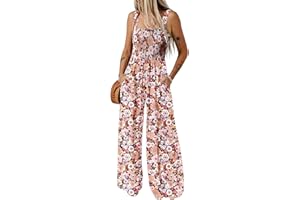 Dokotoo Tuta Donna Estiva Floreale Salopette Elegante Cerimonia Completo Cerimonia Larga Pantaloni Senza Maniche Tailleur Lungo Jumpsuit