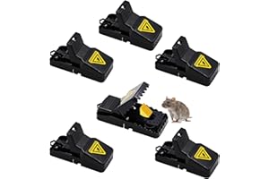 Pecewlos 6pcs Trampas para Ratones, Tramps Ratón de Reutilizable, Rat Trap para Interiores y Exteriores, Alta sensibilidad Ratoneras Trampa, para Cocina Jardín Hogar Ático Garaje (11.2 * 4.8 * 5.6cm)