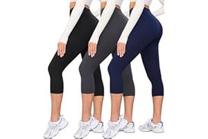 VALANDY Creamlush High Waisted Capri Leggings for Women UK Tummy Control 3/4 Length Gym Leggings for Lounge,Yoga, Workout