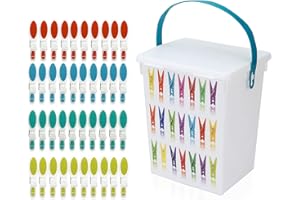 GENERIC 24 Allglazz Soft Touch Laundry Clothes Pegs and Plastic Peg Box with Lid Box Can Store Soap Power