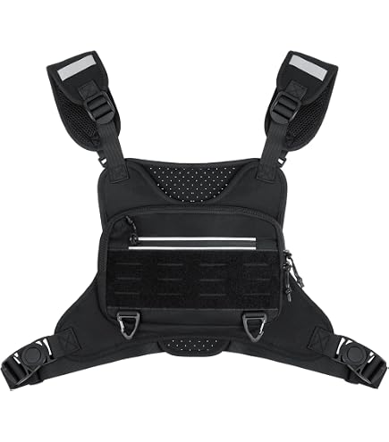 Borsa Da Petto Uomo 9L Con Nastro Riflettente – Gilet Corsa E Marsupio Per Attività All'Aperto