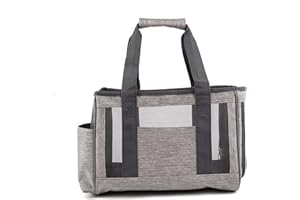 PETCUTE Borsa da Trasporto per Cani e Gatti,Traspirante Borsa a Tracolla Regolabile per Cani,Portatile Borsa per Cani con Cinghia di Sicurezza Interna,Borsa Trasporto per Animali Domestici,Fino a 6KG