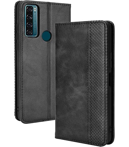 WEIOU Custodia Portafoglio In Pelle PU Per TCL 20 SE – Magnetica Con Supporto E Slot Carte, Nero
