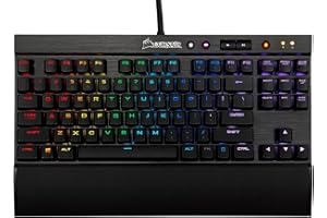 Corsair K65 RGB RAPIDFIRE Compact Mechanical Keyboard (CHERRY MX SPEED RGB, Aircraft-Grade Anodised Brushed Aluminium, 10 Keyless Design, Vibrant Multi-Colour LED Backlighting) QWERTY, Black
