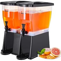 Distributeur De Boissons VEVOR 2x3,8L - Fontaine à Jus En Verre Avec Robinet Inox