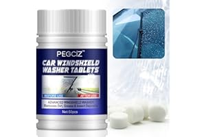 CCKULOOB Car Windshield Washer Tablets Fluid Concentrated Clean Tablets, Windscreen Washer Fluid Tablets, Windshield Wiper Fluid Solid Effervescent Tablet - Remove Glass Stains,Clear Vision, 50PCS