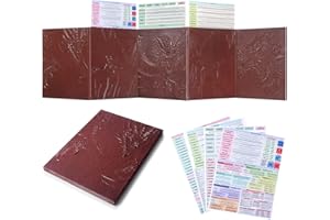 Famard DND DM Screen 5e with 5 Panels, 3D Embossed Faux Leather Dungeon Master Screen with Clear GM Pockets, Dungeons and Dragons Accessories for DND Lovers