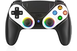 Bonacell Controller wireless RGB per PS-5 Pro/Slim/PC, paddle posteriori e altoparlante, movimento a 6 assi/doppia vibrazione/turbo/touchpad Marco, jack audio da 3,5 mm