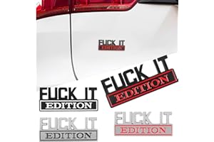 SOPHISTICATE 4 Stück Selbstklebende Auto Emblem Autoaufkleber Fuck It Edition 3D Schriftzug für Auto Emblem Auto Aufkleber Zubehör Geeignet für Autoinnen und Außendekoration oder Metall 3D Buchstaben Aufkleber