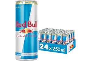 Red Bull Energy Drink Senza Zuccheri, 250 ml, Confezione da 24