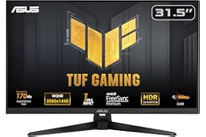 ASUS TUF Gaming VG32AQA1A - 31,5" monitor WQHD – 170 Hz, 1 ms GtG, FreeSync Premium i G-Sync, DisplayHDR 400 – panel Fast IPS, 16 9, 2560 x 1440, DP, HDMI, USB, ergonomiczny, głośnik