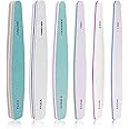 6pcs Nail Files Set for Manicure, Nail Buffer Files Block Coarse Washable Nail Polisher Double Sided Nail Shaper Emery Boards for Acrylic & Natural Nails 100/150/180/220/240/280/1000/4000 Grid