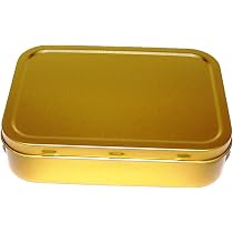 PLAIN GOLD 2oz TOBACCO TIN,PILL BOX : Amazon.co.uk: Home & Kitchen