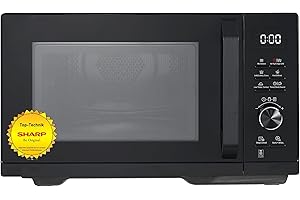 ‎SHARP Sharp RCA271TB 5-in-1 Airfry-Mikrowelle 900W, Grill 1000 W, Heißluft & AirFry-Funktion, Konvektion 2100W, 27 L, 28 Autom.pr., Gewicht und zeitgesteuertes Auftauen, Schwarz