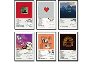 Eiebate: Set di 6 poster artistici da parete Kanye West Signature, poster decorativi da parete per stanza, stile 3, 20 x 30 cm
