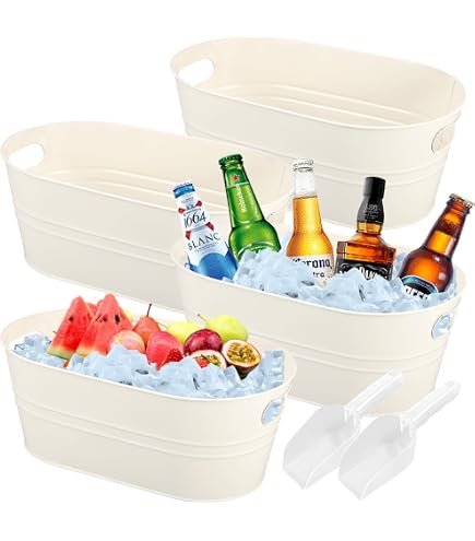 Eiseimer Tragbarer Mini Eiskübel aus Edelstahl, multifunktionaler Bar KTV Snack Eimer, Hühnernuggets, Kartoffelchips, Behälter, Wein, Bier, Cocktail, Kühlbehälter Sektkühler (Color : Gold, Size