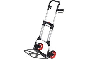 ‎MEISTER Meister Sackkarre - 200 kg Tragkraft - Klappbar inkl. Rädern - Dreifach höhenverstellbarer Griff - Große Ladefläche - Mit Vollgummi-Laufflächen - Aus Aluminium / Handkarre / Transportkarre / 8985710