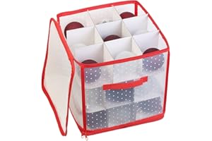 ‎INFACTORY infactory Kugelbox: Aufbewahrungsbox für 27 Christbaumkugeln bis 10 cm, Tragegriffe (Weihnachtskugel Aufbewahrung, Weihnachts-Aufbewahrungstasche, Weihnachtskugeln)