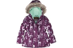 SMONTY Mädchen Skijacke, wasserdicht, warm, mit Kapuze, Schnee-Wintermantel für Kinder