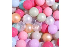 PlayMaty 100 Stück Bunte Pit Bälle, phthalatfrei, BPA-frei, Kunststoff-Ozeanbälle, stoßfest, Stressbälle für Kinder-Spielhaus, Pool-Ballgrube-Zubehör, 2,16 Zoll (10 Perlmuttfarben)