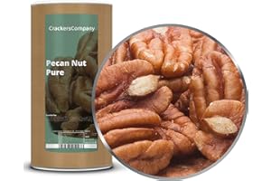 CRACKERSCOMPANY 1 x 500g Pekannüsse, Pekannusskerne, Nusshälften geschält, naturbelassen, zuckerfrei und salzfrei vegetarisch vegan glutenfrei laktosefrei 100 % Premium