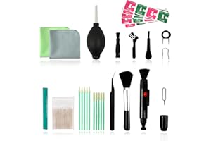 TRUEIN Kit Pulizia Fotocamera, 133 Pezzi Kit di Pulizia Dell'Obiettivo con Salviettine, Kit Pulizia Smartphone per iPhone, Kit Pulizia Macchina Fotografica per Telefono Computer Portatilee