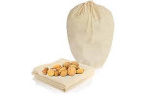 Robin Goods® 3x Nussmilchbeutel aus Baumwolle - Mehrzweck Passiertuch - Filtertuch zur Zubereitung von Nussmilch, Säften und Smoothies (trichterform)