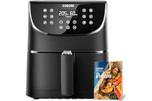 COSORI Air Fryer 5,5L avec 13 Fonctions, Friteuse sans Huile 1700W, Friteuse à Air Chaud avec 100 Recettes , et aussi Faites Cuire, Frire, Rôtir et Griller tous vos Aliments, Noir, CP158-AF