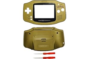THE TECH DOCTOR Ersatz-Gehäuse für Gameboy Advance, Bildschirmlinse und Tasten für Nintendo Gameboy Advance, professionelles Reparaturset inklusive Werkzeug (Pokemon Gold)