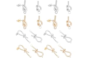 UNICRAFTALE Aproximadamente 16 Uds 19/32mm Pendiente de Botón de Latón con Pendientes de Pendiente Postes de Pendiente con Pasadores de Acero Inoxidable Componente de Pendiente