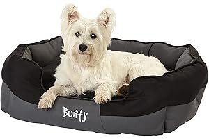 Bunty Anchor Sofa Dog Bed & Cat Bed, Large - Plush Cushioning & High Sides - Water Resistant Anti Anxiety Dog Bed, Indoor & Outdoor - Washable Dog Bed Small to XL Sizes - Black