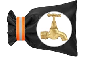 OFFCUP Outdoor Tap Cover with Reflective Strips, 1 Piece Winter Protection for Outdoor Water Tap, Winter Protection for Outdoor Water Tap, Thermal Protection for Garden Tap (Orange Colour)