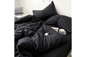 STODOMED Nässeschutz Bettdeckenbezug Baumwolle Inkontinenzmittel Schutzbezug Bettdecke wasserdichte Atmungsaktiv mit Reißverschluss Bettdecke waschbar (Schwarz, 135x200cm)