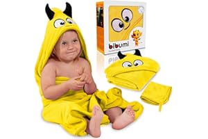 BIBUMI Toalla Bebe con Capucha - Capa de Baño Bebe - Albornoz Bebes talla 0 a 4 años - Regalos para Recien Nacidos Originales - Unisex de Niño y Niña - Toallas Niños Piscina y Playa - Toalla Niño Baño