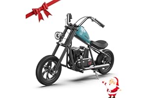 Moto eléctrica para niños, HYPER GOGO Cruiser 12, Velocidad máxima 16km/h, 24 Vol, 3 Niveles de Velocidad, Carga máxima de 65kg, autonomía de 12km (Azul)