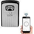 RST-104 Large Key Safe 6 Digit Storage Smart Lock Box Instant Remote Access Via Bluetooth/Code/App No WiFi Wall Mounted High Security Resettable Set Your Own Combination 5 Key Capacity Black