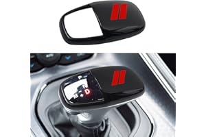 SENSHINE Schaltknauf Kopfabdeckung Verkleidung für Dodge Charger Challenger Zubehör 2015-2022 Durango 2016-2023 ABS Innenschale Einsatz Dekoration Schutz Schalthebel Abdeckung (roter Rand)