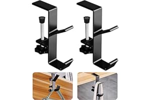 JOAAZAR Headset Halterung Tisch, 2 Stück Kopfhörer Ständer Verstellbarer, Handtaschenhalter für Tisch, Geeignet zum Aufhängen von Handtaschen, Rucksäcken, Kopfhörern (Schwarz)