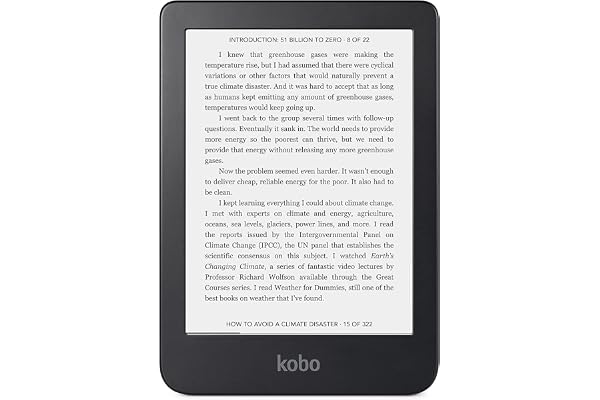 Kobo Liseuse Clara 2E. Une façon Plus éco-consciente.Écran Tactile E Ink Carta 1200 HD de 6 po Résolution de 1 448 x 1 072 et 300 PPP, avec Mode Sombre. de Lire et écouter N506-KU-OB-K-EP