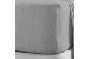 NIYS LUXURY BEDDING 100% Brushed Cotton Flannelette 40CM/16" Extra Deep Fitted Sheets in 12 Colours (Silver, Double)