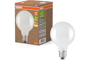 Osram LED Superstar Classic Globe G 95 en forme de bouclassique en verre dépoli, 3,8 W, 806 lm,E27, lumière blanc chaud de 2700 K, EEK A, diamètre 95 mm.